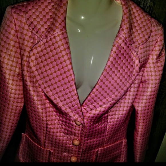 Maggy London Suit Jacket Size 6 Pink Quail - Picture 9 of 11
